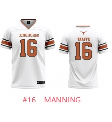 TEXAS MANNING #16 White Stitched NCAA Jersey