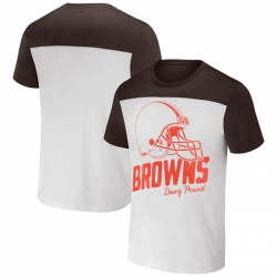 Men Cleveland Browns Cream Brown X Darius Rucker Collection Colorblocked T Shirt