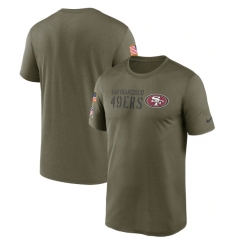 Men San Francisco 49ers Olive 2022 Salute To Service Legend Team T Shirt