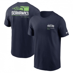 Men Seattle Seahawks Navy Team Incline T Shirt