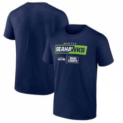 Men Seattle Seahawks Navy X Bud Light T Shirt