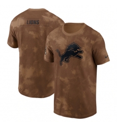 Men Detroit Lions 2023 Brown Salute To Service Sideline T Shirt