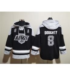 Men Los Angeles Kings 8 Drew Doughty Black Ageless Must Have Lace Up Pullover Hoodie