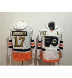 Men's Philadelphia Flyers 17 Wayne Simmonds White Stitched Hoody