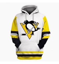 Men Pittsburgh Penguins White All Stitched Hooded Sweatshirt