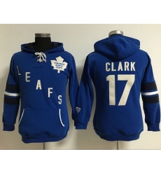 Toronto Maple Leafs 17 Wendel Clark Blue Women Old Time Heidi Hoodie NHL Hoodie