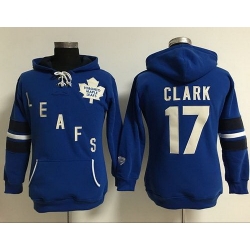 Toronto Maple Leafs 17 Wendel Clark Blue Women Old Time Heidi Hoodie NHL Hoodie