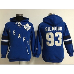 Toronto Maple Leafs 93 Doug Gilmour Blue Women Old Time Heidi Hoodie NHL Hoodie