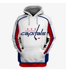 Men Washington Capitals White All Stitched Hooded Sweatshirt