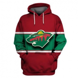 Men Minnesota Wild Green All Stitched Hooded Sweatshirt