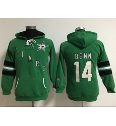 Dallas Stars 14 Jamie Benn Green Women Old Time Heidi Hoodie NHL Hoodie