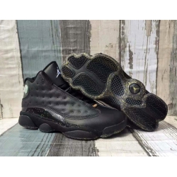 Men Jordan 13 Black Gold Shoes