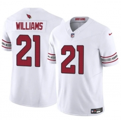 Men Arizona Cardinals 21 Garrett Williams White 2024 F U S E  Vapor Untouchable Limited Stitched Jersey