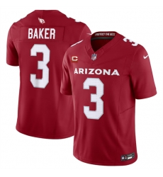 Men Arizona Cardinals 3 Budda Baker Red 2023 F U S E  With 4 Star C Patch Vapor Untouchable F U S E  Limited Stitched Football Jersey