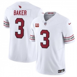 Men Arizona Cardinals 3 Budda Baker White 2024 F U S E  With 4 Star C Patch Vapor Untouchable Limited Stitched Football Jersey