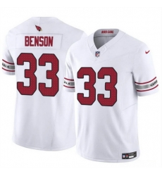 Men Arizona Cardinals 33 Trey Benson White 2024 F U S E  Vapor Untouchable Limited Stitched Jersey