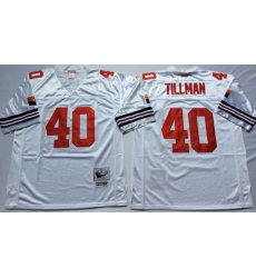 Men Arizona Cardinals 40 Pat Tillman White M&N Throwback Jersey