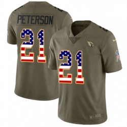 Men Nike Arizona Cardinals 21 Patrick Peterson Limited OliveUSA Flag 2017 Salute to Service NFL Jersey