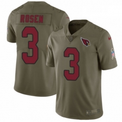 Men Nike Arizona Cardinals 3 Josh Rosen Limited Olive 2017 Salute to Service NFL Jersey