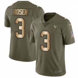 Men Nike Arizona Cardinals 3 Josh Rosen Limited OliveGold 2017 Salute to Service NFL Jersey