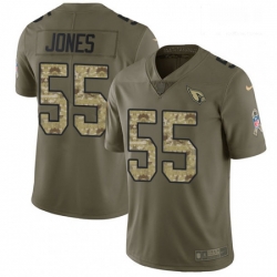 Men Nike Arizona Cardinals 55 Chandler Jones Limited OliveCamo 2017 Salute to Service NFL Jersey