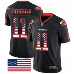 NEW Arizona Cardinals #11 Larry Fitzgerald Black NFL Elite USA Flag Fashion Jersey