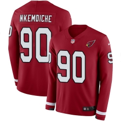 Nike Cardinals #90 Robert Nkemdiche Red Team Color Men Stitched NFL Limited Therma Long Sleeve Jersey