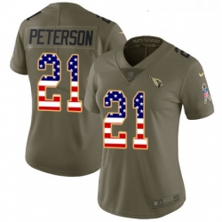 Womens Nike Arizona Cardinals 21 Patrick Peterson Limited OliveUSA Flag 2017 Salute to Service NFL Jersey