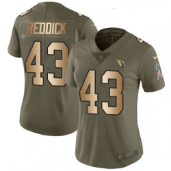 Womens Nike Arizona Cardinals 43 Haason Reddick Limited OliveGold 2017 Salute to Service NFL Jersey