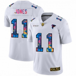 Atlanta Falcons 11 Julio Jones Men White Nike Multi Color 2020 NFL Crucial Catch Limited NFL Jersey