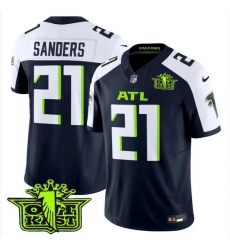 Atlanta Falcons 21 Sanders Fashion Navy Blue Green Stitched Jersey