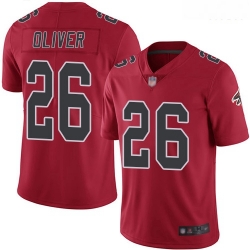 Falcons 26 Isaiah Oliver Red Men Stitched Football Limited Rush Jersey