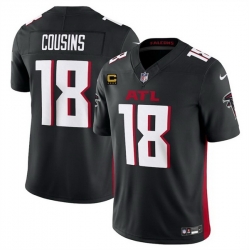 Men Atlanta Falcons 18 Kirk Cousins Black 2024 F U S E With 4 Star C Patch Vapor Untouchable Limited Stitched Football Jersey