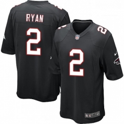 Men Nike Atlanta Falcons 2 Matt Ryan Game Black Alternate NFL Jersey