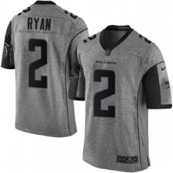 Men Nike Atlanta Falcons 2 Matt Ryan Limited Gray Gridiron NFL Jersey