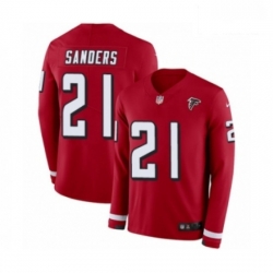 Men Nike Atlanta Falcons 21 Deion Sanders Limited Red Therma Long Sleeve NFL Jersey