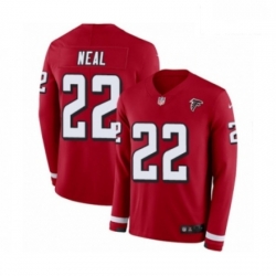 Men Nike Atlanta Falcons 22 Keanu Neal Limited Red Therma Long Sleeve NFL Jersey