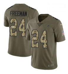 Men Nike Atlanta Falcons 24 Devonta Freeman Limited OliveCamo 2017 Salute to Service NFL Jersey