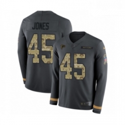 Men Nike Atlanta Falcons 45 Deion Jones Limited Black Salute to Service Therma Long Sleeve NFL Jersey