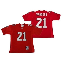 Men Nike Falcons #21 Deion Sanders Red Stitched 1994 Authentic NFL Throwback Jersey