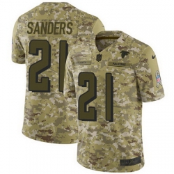 Nike Falcons #21 Deion Sanders Camo Mens Stitched NFL Limited 2018 Salute To Service Jersey