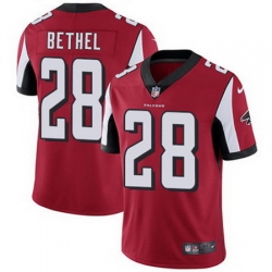 Nike Falcons #28 Justin Bethel Red Team Color Mens Stitched NFL Vapor Untouchable Limited Jersey