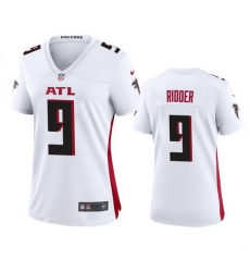 Women Atlanta Falcons 9 Desmond Ridder White Stitched Jersey 28Run Small 29