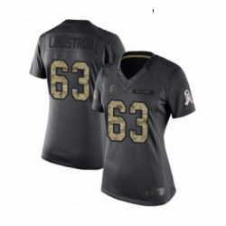 Womens Atlanta Falcons 63 Chris Lindstrom Limited Black 2016 Salute to Service Football Jersey