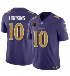 Men Baltimore Ravens 10 DeAndre Hopkins Purple 2025 F U S E With John Madden Patch Limited Football Jersey Men Baltimore Ravens 10 DeAndre Hopkins Purple 2025 F U S E With John Madden Patch Limited Football Jersey