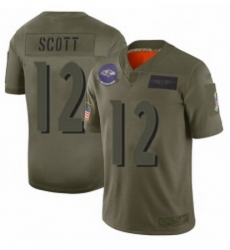 Men Baltimore Ravens 12 Jaleel Scott Limited Camo 2019 Salute to Service Football Jersey