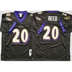 Men Baltimore Ravens 20 Ed Reed Black M&N Throwback Jersey