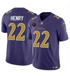 Men Baltimore Ravens 22 Derrick Henry Purple 2025 F U S E With John Madden Patch Limited Football Jersey Men Baltimore Ravens 22 Derrick Henry Purple 2025 F U S E With John Madden Patch Limited Football Jersey