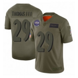 Men Baltimore Ravens 29 Earl Thomas III Limited Camo 2019 Salute to Service Football Jersey