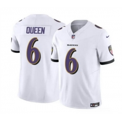 Men Baltimore Ravens 6 Patrick Queen White 2023 F U S E  Vapor Limited Football Jersey